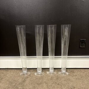 Elegant Clear Glass Vases - Set of 4